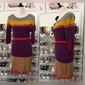 🌷Pre-Loved LOFT Multicolor Striped Long Sleeve Dress